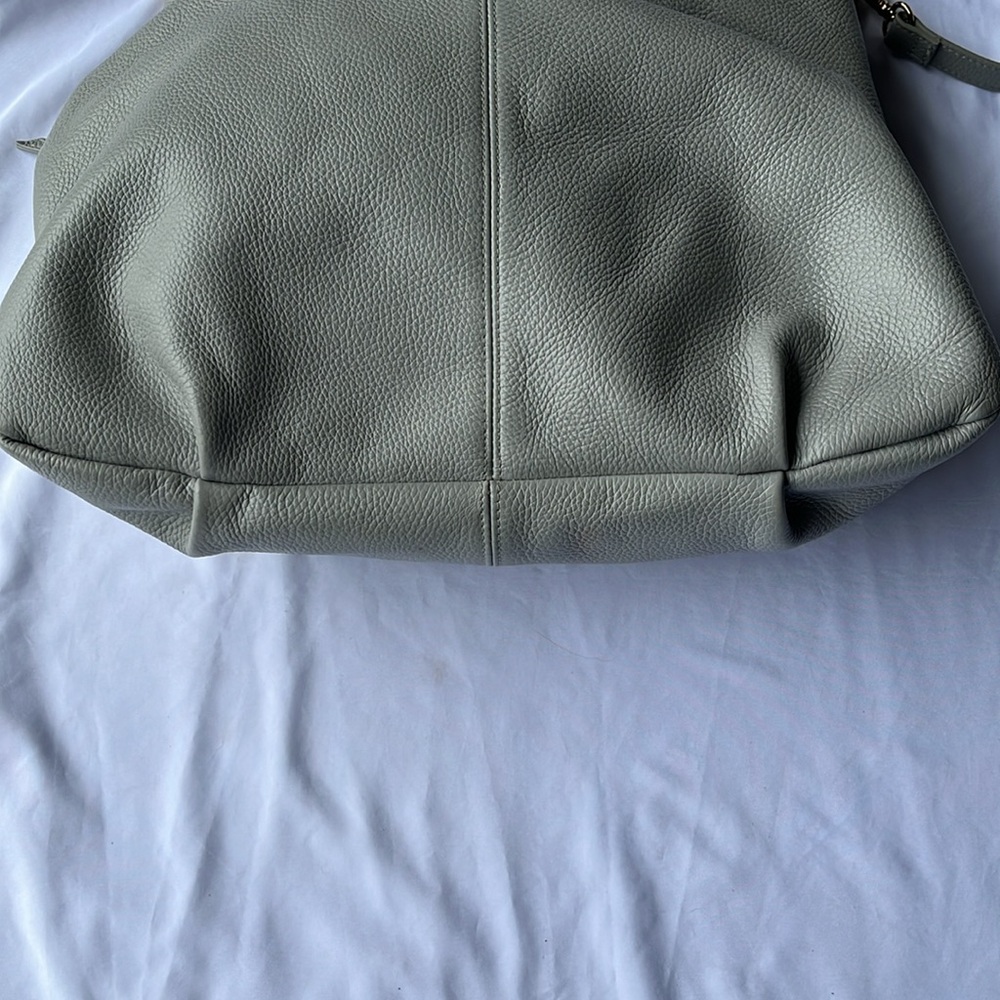 Oversized Pebbled Leather Hobo White Crossbody Handbag /Coquette Purse - Picture 6 of 9